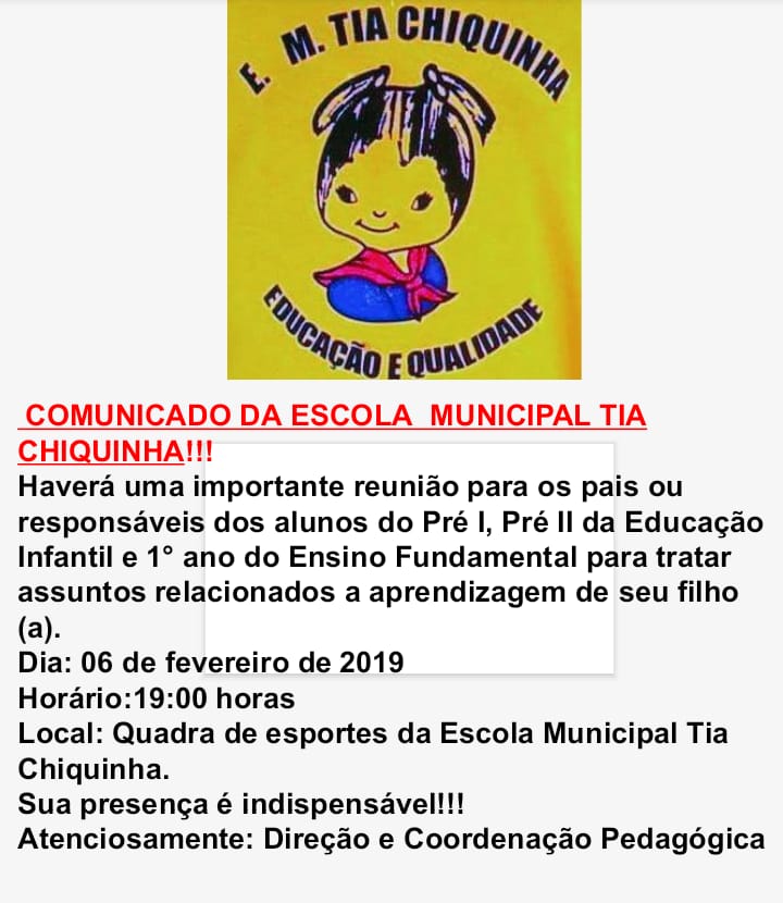Sábado é dia de Família na Escola, na Escola Municipal Tia Chiquinha. -  Município de Major Vieira - SC
